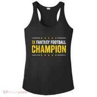 Fantasy Football 3 Time Winner Champ Champion Gift Ladies PosiCharge Competitor Racerback Tank thumb 0
