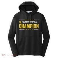 Fantasy Football 3 Time Winner Champ Champion Gift Performance Fleece Hoodie thumb 0