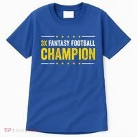 Fantasy Football 3 Time Winner Champ Champion Gift Tall T-Shirt thumb 0