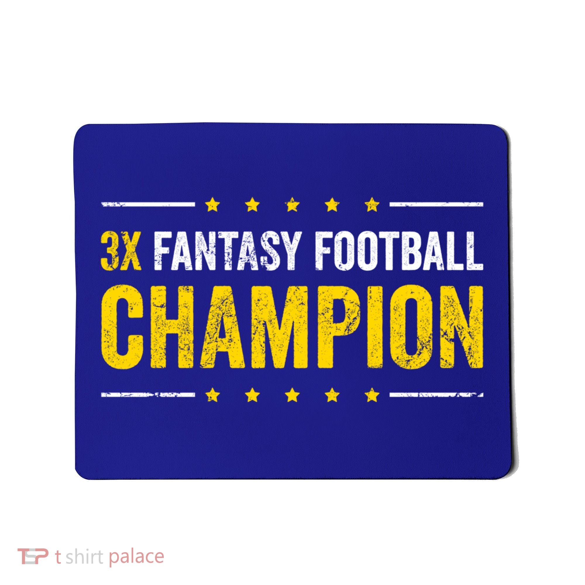 Fantasy Football 3 Time Winner Champ Champion Gift Mousepad