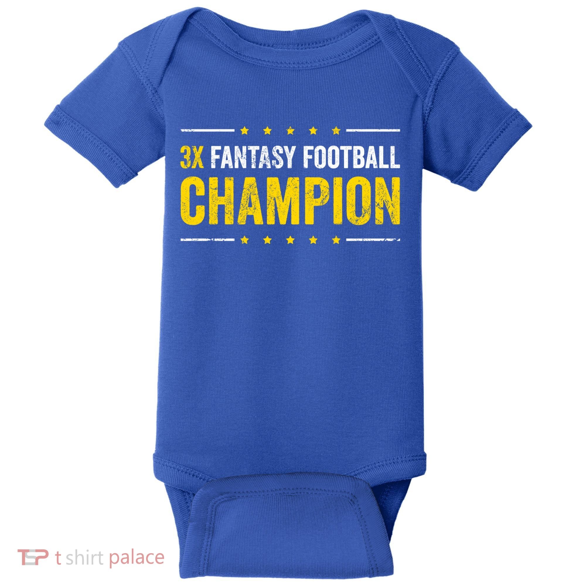 Fantasy Football 3 Time Winner Champ Champion Gift Baby Bodysuit