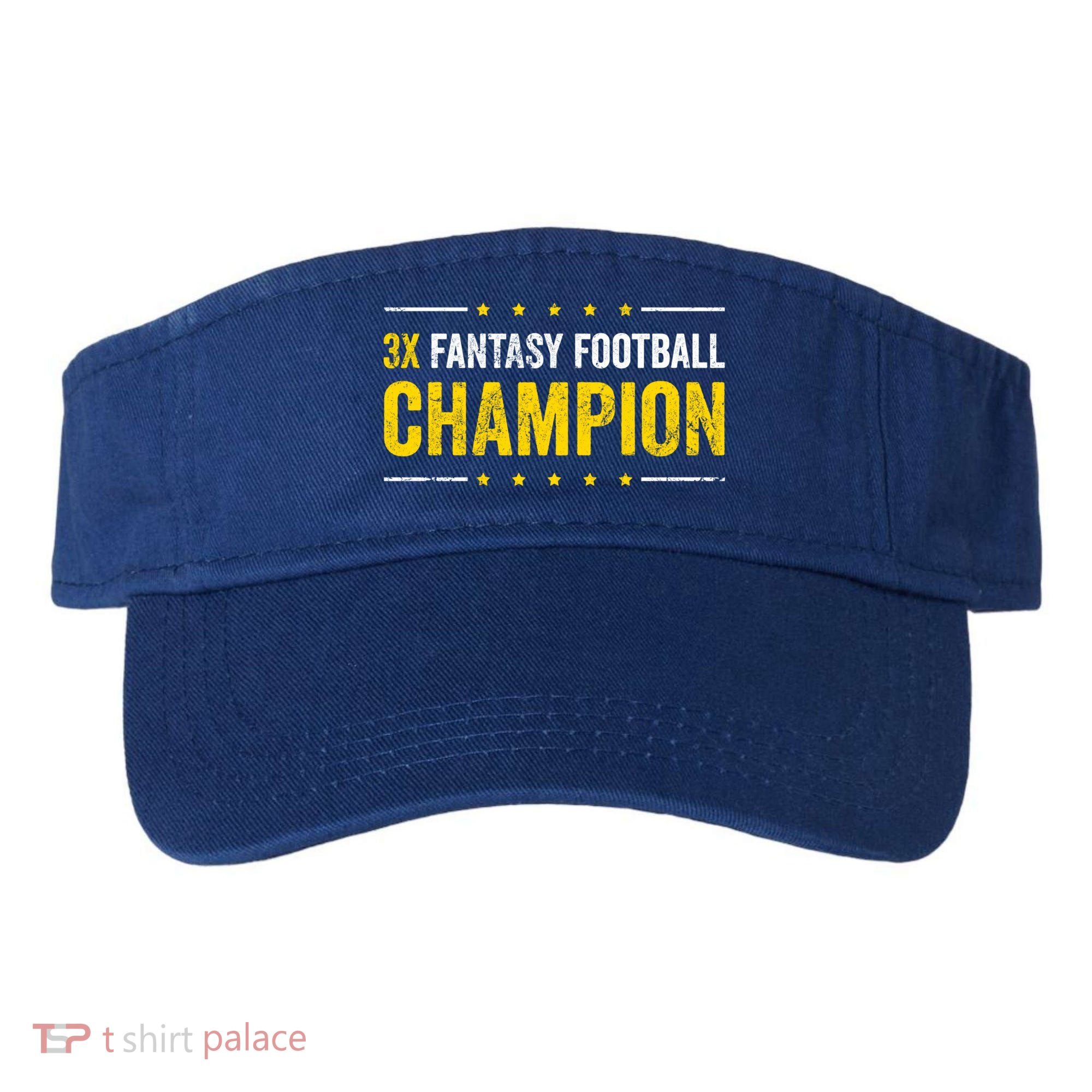 Fantasy Football 3 Time Winner Champ Champion Gift Visor