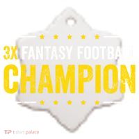 Fantasy Football 3 Time Winner Champ Champion Gift Ceramic Ornament thumb 2