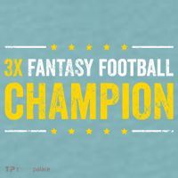 Fantasy Football 3 Time Winner Champ Champion Gift Sueded Cloud Jersey T-Shirt thumb 2