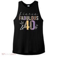 Fierce Fabulous & 40 Years Old Boho Leopard 40th Birthday Ladies PosiCharge Tri-Blend Wicking Tank thumb 0