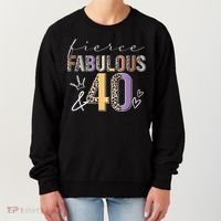 Fierce Fabulous & 40 Years Old Boho Leopard 40th Birthday Women's Sweatshirt thumb 0