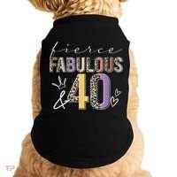 Fierce Fabulous & 40 Years Old Boho Leopard 40th Birthday Doggie Tank thumb 0