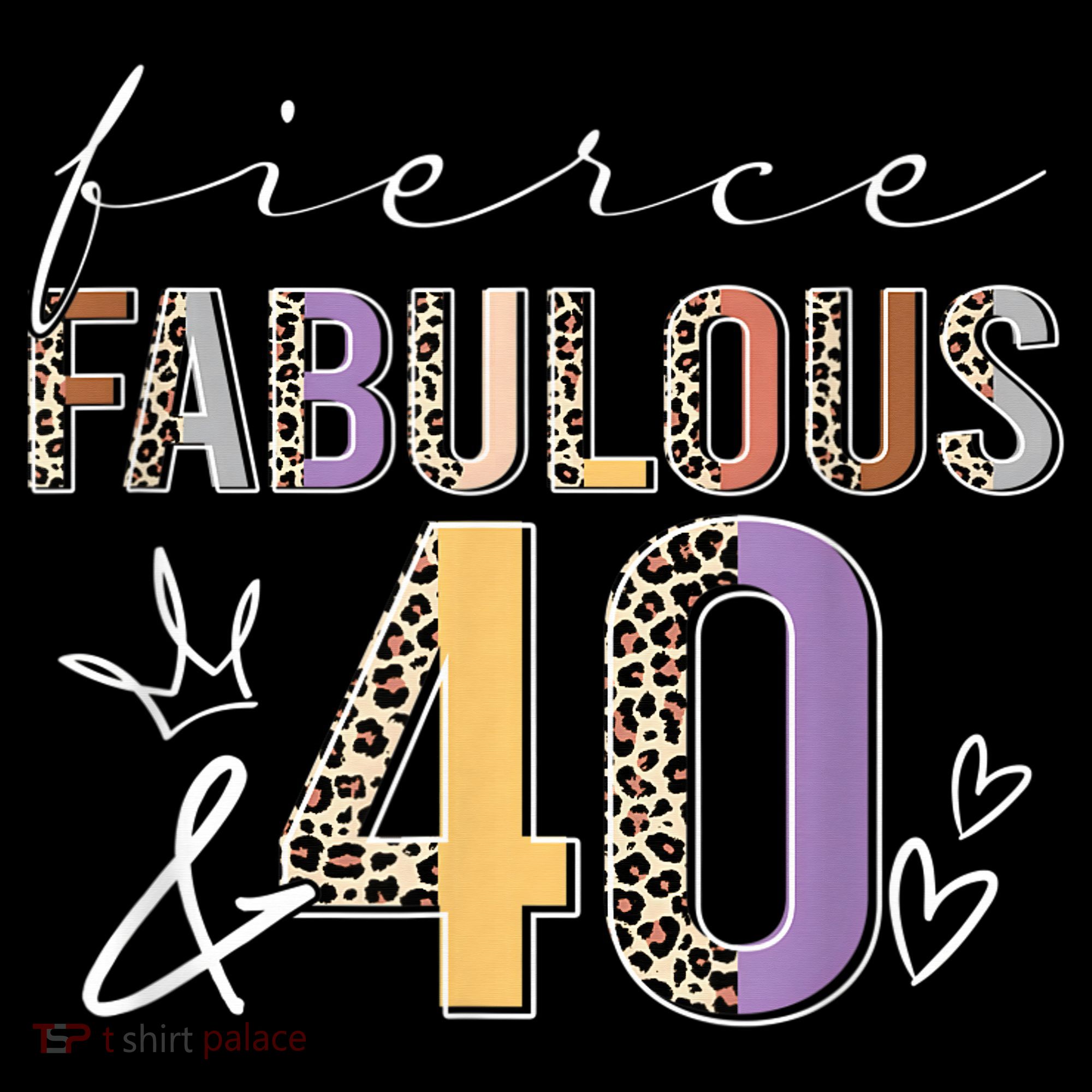 Fierce Fabulous & 40 Years Old Boho Leopard 40th Birthday Long Sleeve Shirt