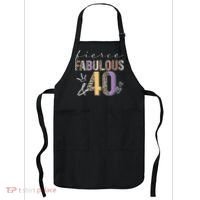 Fierce Fabulous & 40 Years Old Boho Leopard 40th Birthday Apron thumb 0