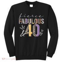 Fierce Fabulous & 40 Years Old Boho Leopard 40th Birthday Sweatshirt thumb 0