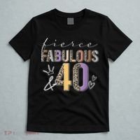 Fierce Fabulous & 40 Years Old Boho Leopard 40th Birthday T-Shirt thumb 5