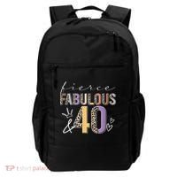 Fierce Fabulous & 40 Years Old Boho Leopard 40th Birthday Backpack thumb 0