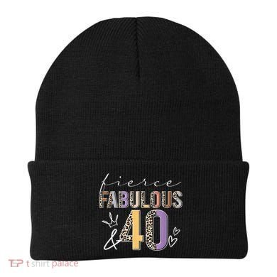 Fierce Fabulous & 40 Years Old Boho Leopard 40th Birthday Beanie