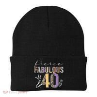 Fierce Fabulous & 40 Years Old Boho Leopard 40th Birthday Beanie thumb 0