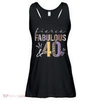 Fierce Fabulous & 40 Years Old Boho Leopard 40th Birthday Ladies Essential Flowy Tank thumb 0