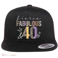 Fierce Fabulous & 40 Years Old Boho Leopard 40th Birthday Flat Bill Trucker Hat thumb 0