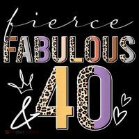 Fierce Fabulous & 40 Years Old Boho Leopard 40th Birthday Flat Bill Trucker Hat thumb 2