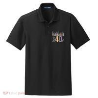 Fierce Fabulous & 40 Years Old Boho Leopard 40th Birthday Dry Zone Grid Polo thumb 0