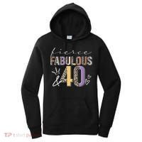 Fierce Fabulous & 40 Years Old Boho Leopard 40th Birthday Women's Hoodie thumb 0