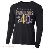 Fierce Fabulous & 40 Years Old Boho Leopard 40th Birthday Cooling Performance Long Sleeve Crew thumb 0