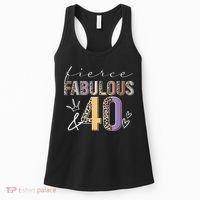 Fierce Fabulous & 40 Years Old Boho Leopard 40th Birthday Women's Tank Top thumb 0