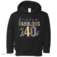 Fierce Fabulous & 40 Years Old Boho Leopard 40th Birthday Toddler Hoodie thumb 0