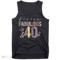 Fierce Fabulous & 40 Years Old Boho Leopard 40th Birthday Tank Top thumb 0