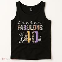 Fierce Fabulous & 40 Years Old Boho Leopard 40th Birthday Tank Top thumb 2