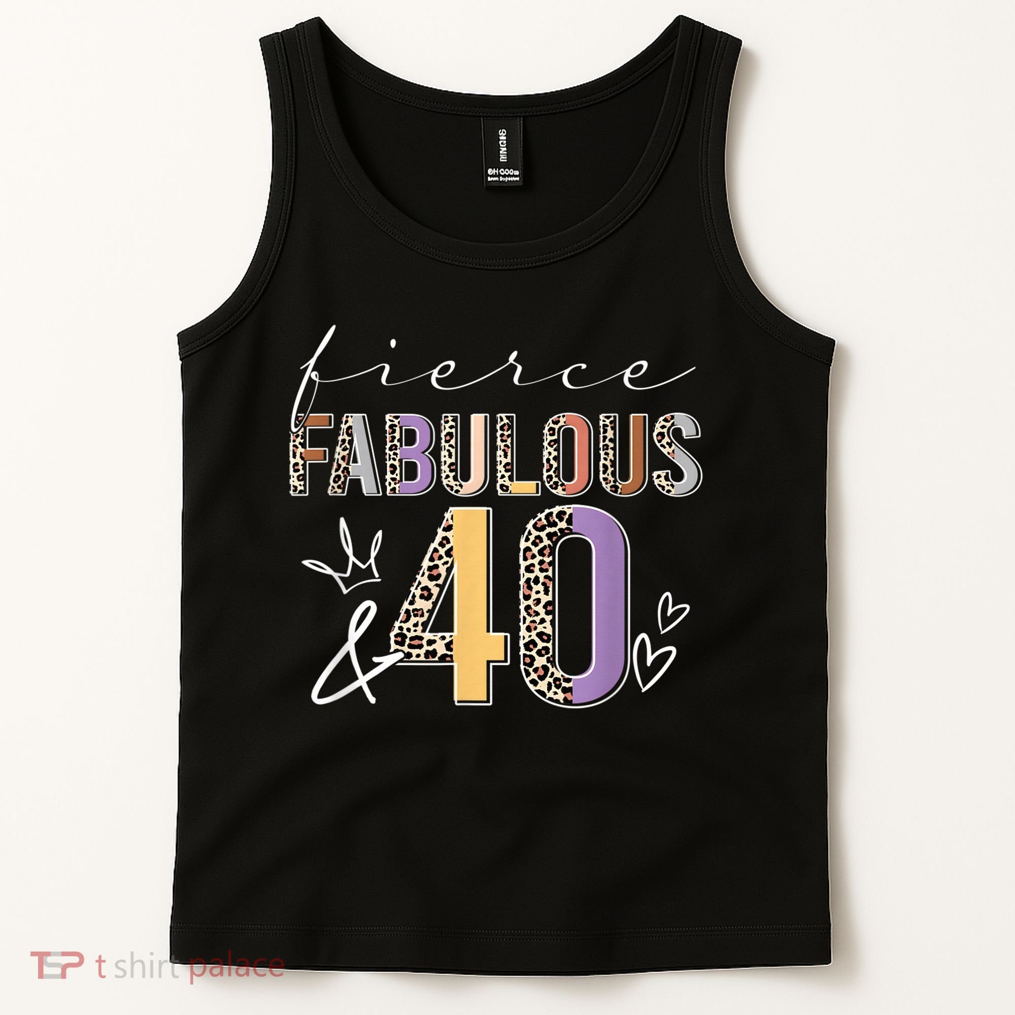 Fierce Fabulous & 40 Years Old Boho Leopard 40th Birthday Tank Top