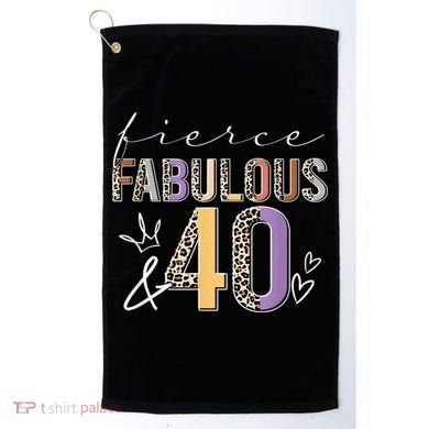 Fierce Fabulous & 40 Years Old Boho Leopard 40th Birthday Golf Towel