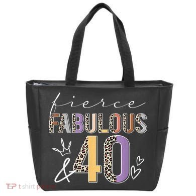 Fierce Fabulous & 40 Years Old Boho Leopard 40th Birthday Tote Bag