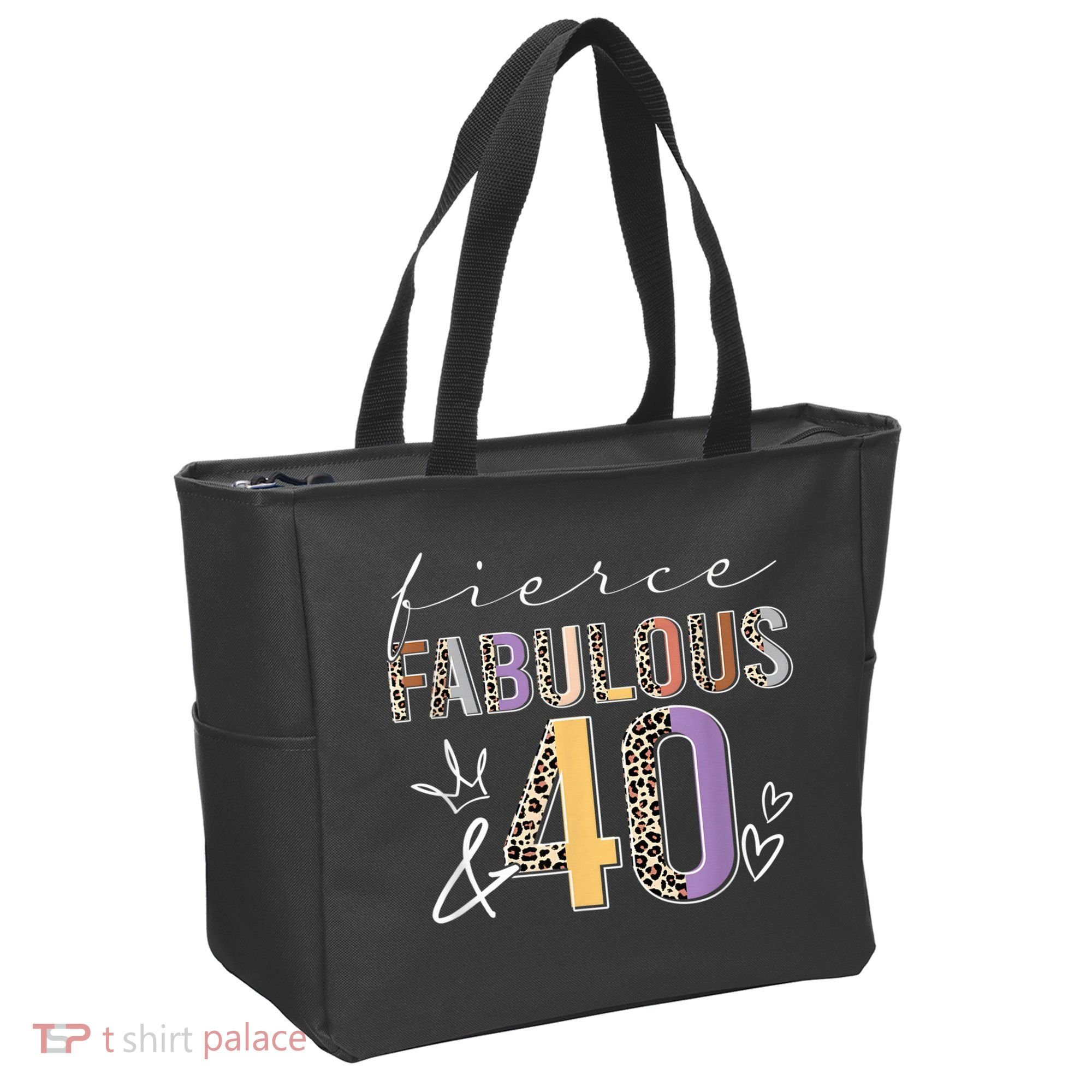 Fierce Fabulous & 40 Years Old Boho Leopard 40th Birthday Tote Bag