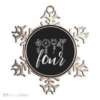 Floral Four 4 Year Old 4th Birthday Ornament thumb 0