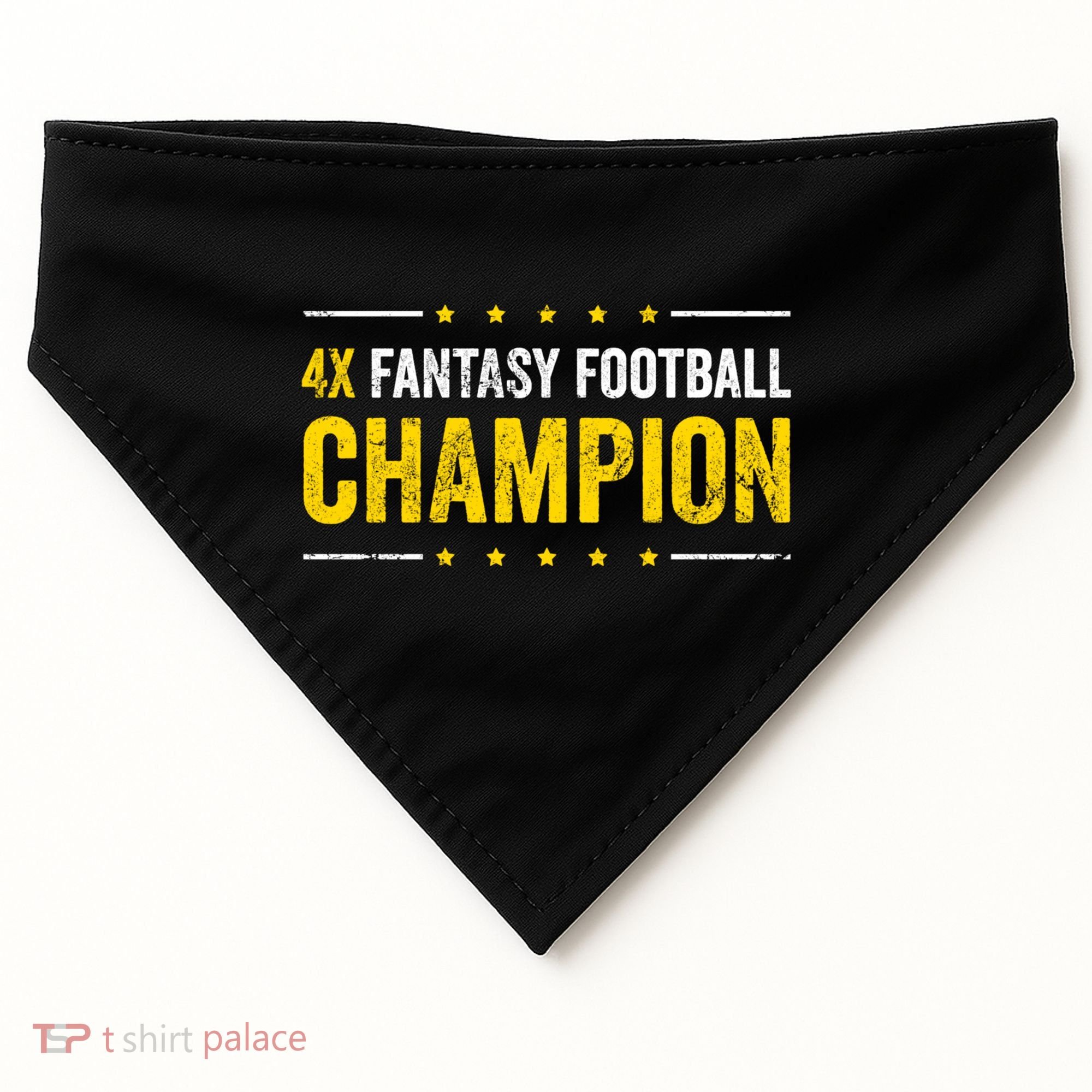 Fantasy Football 4 Time Winner Champ Champion Great Gift USA-Made Doggie Bandana