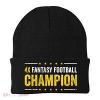 Fantasy Football 4 Time Winner Champ Champion Great Gift Beanie thumb 0