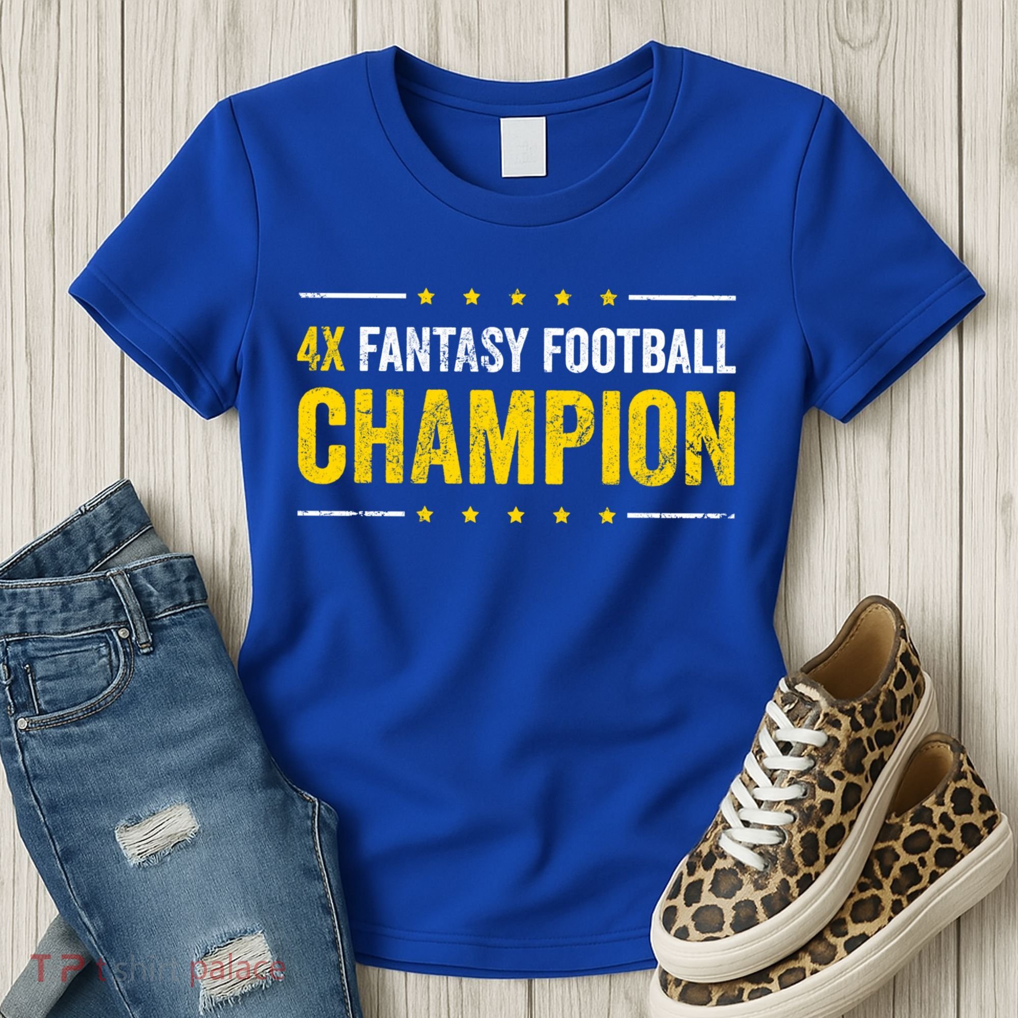 Fantasy Football 4 Time Winner Champ Champion Great Gift Women's T-Shirt