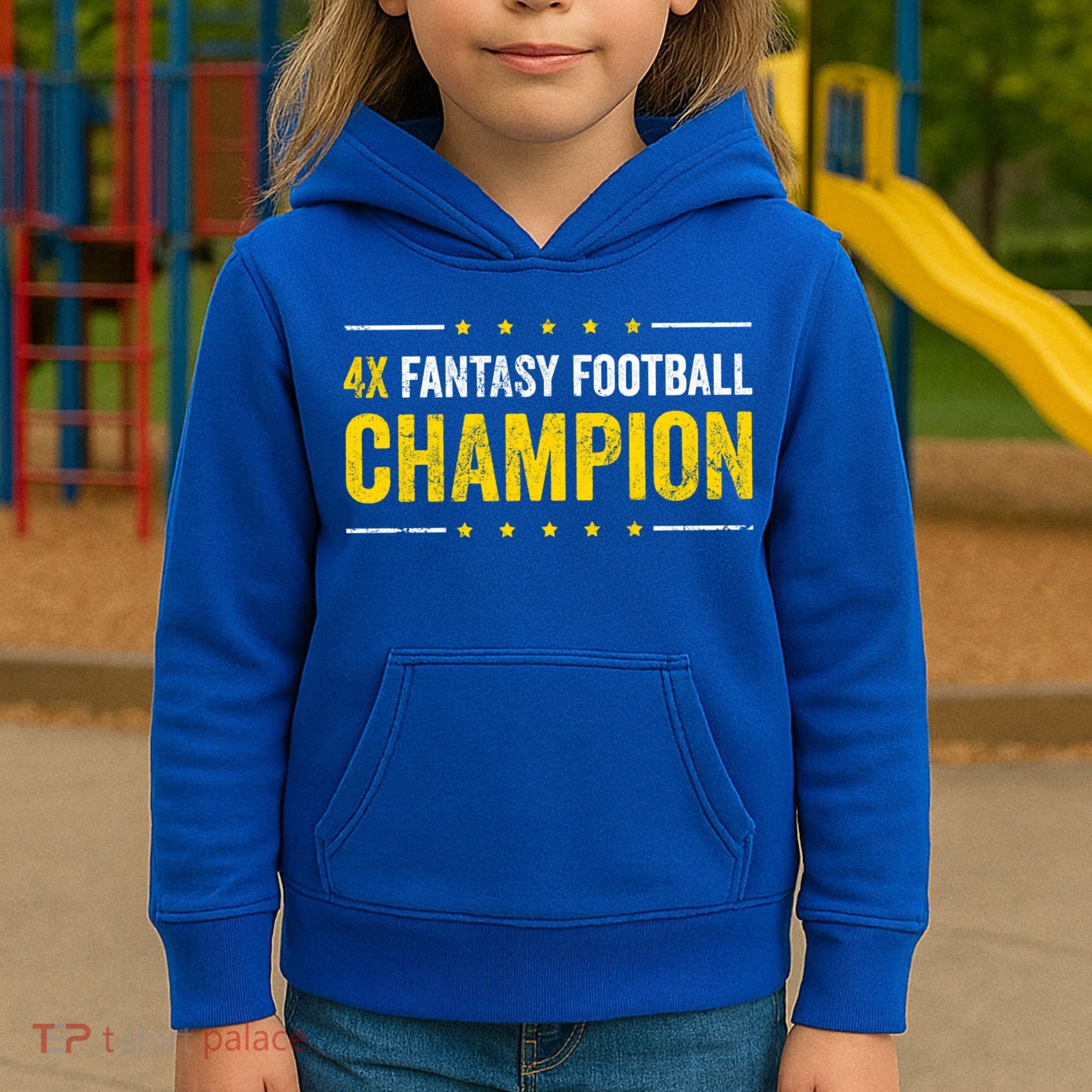 Fantasy Football 4 Time Winner Champ Champion Great Gift Kids Hoodie