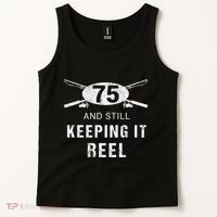 Funny Fishing 75th Birthday Gift Fisherman 75 Year Old Tank Top thumb 2