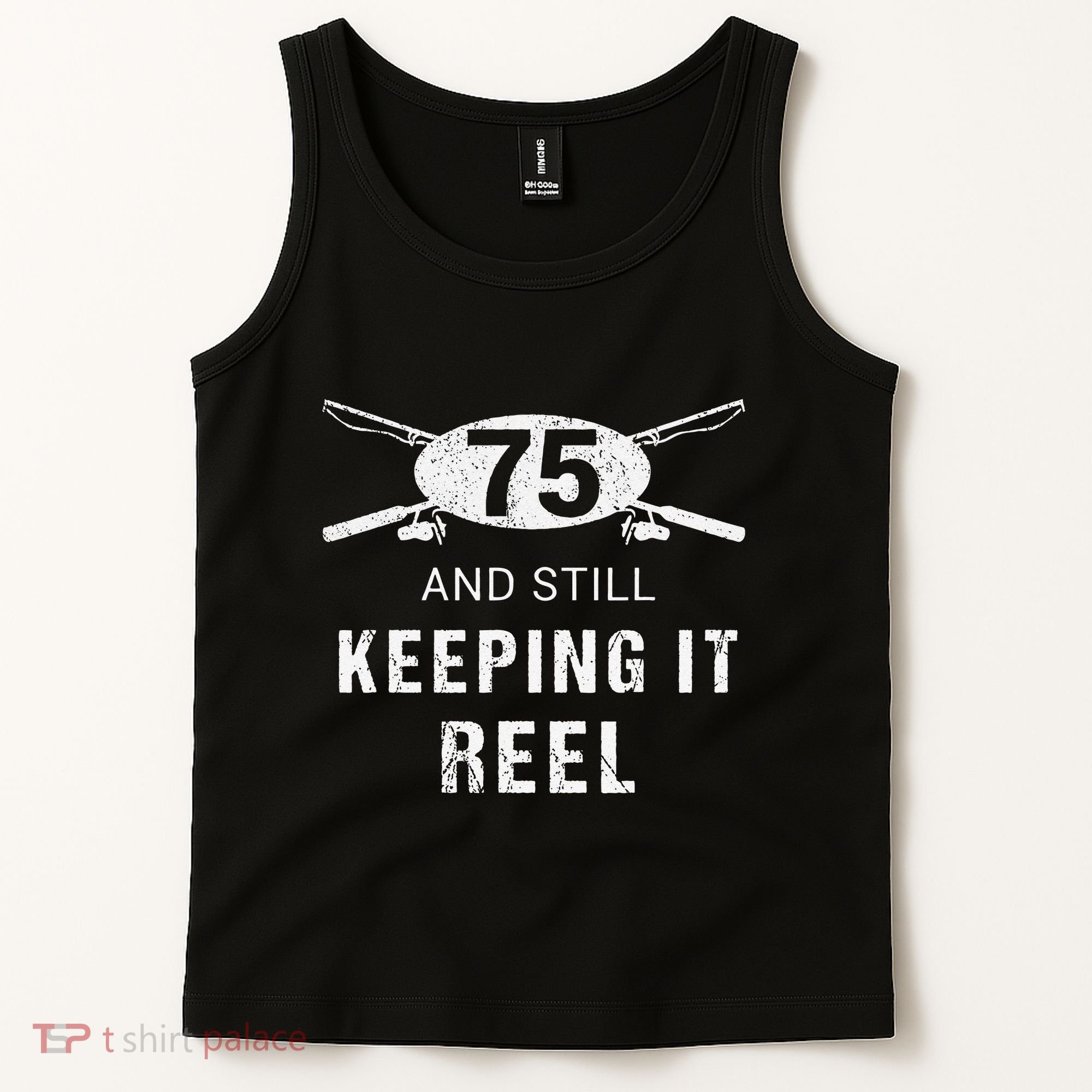 Funny Fishing 75th Birthday Gift Fisherman 75 Year Old Tank Top