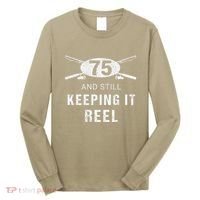 Funny Fishing 75th Birthday Gift Fisherman 75 Year Old Long Sleeve Shirt thumb 0