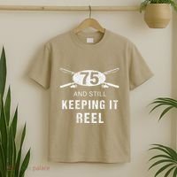Funny Fishing 75th Birthday Gift Fisherman 75 Year Old T-Shirt thumb 2