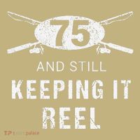 Funny Fishing 75th Birthday Gift Fisherman 75 Year Old Button thumb 1