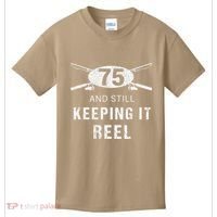 Funny Fishing 75th Birthday Gift Fisherman 75 Year Old Kids T-Shirt thumb 0