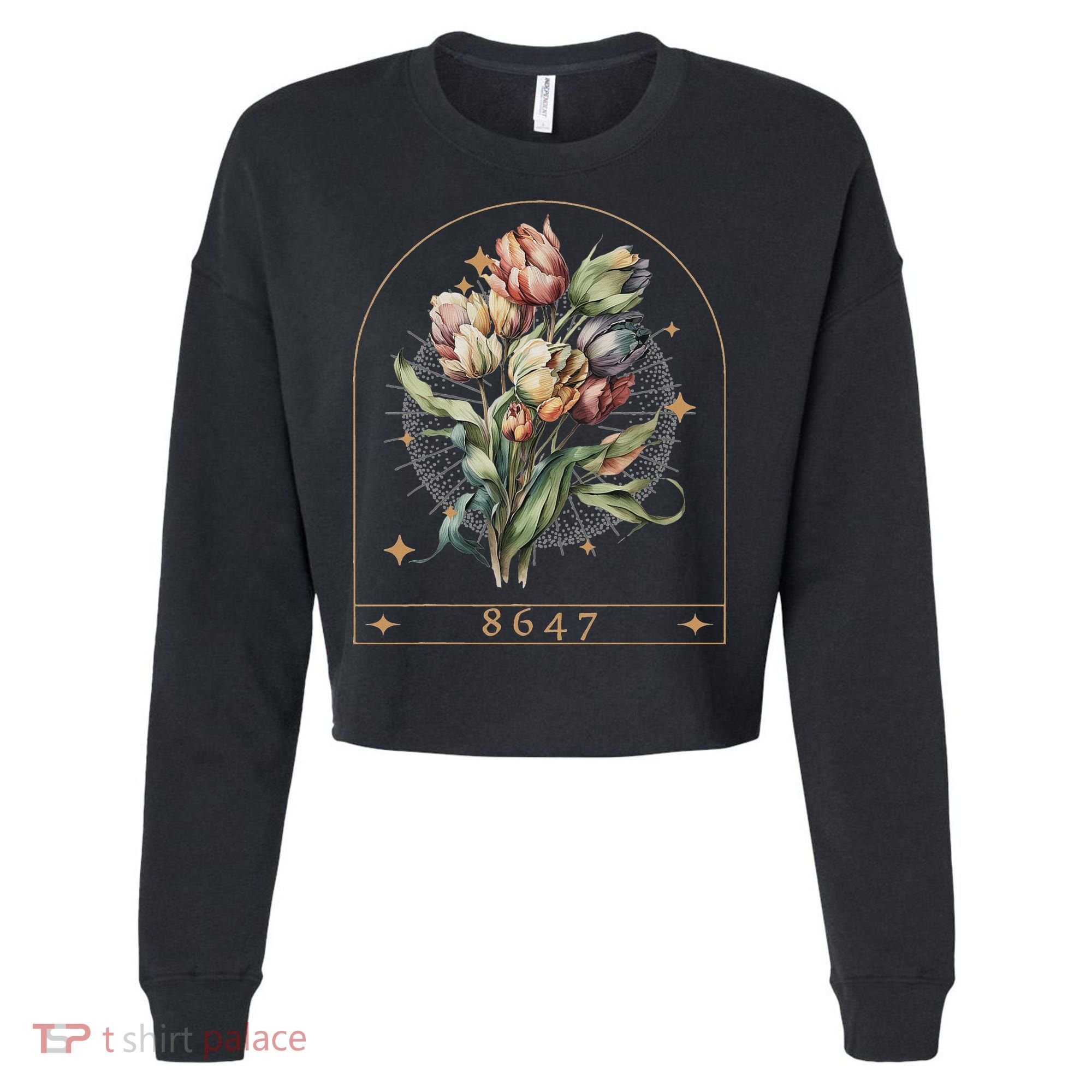 Floral Feminist 8647 Anti Trump Human Right Cropped Pullover Crew