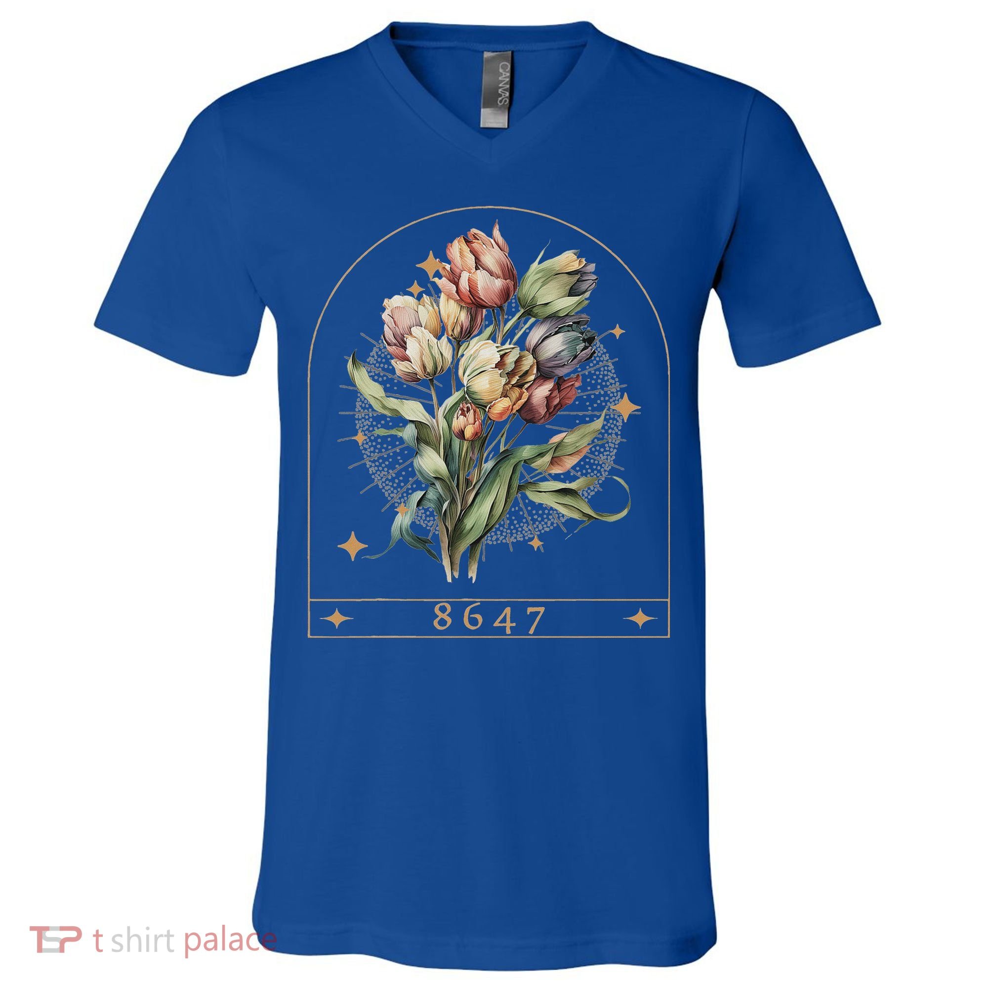 Floral Feminist 8647 Anti Trump Human Right V-Neck T-Shirt
