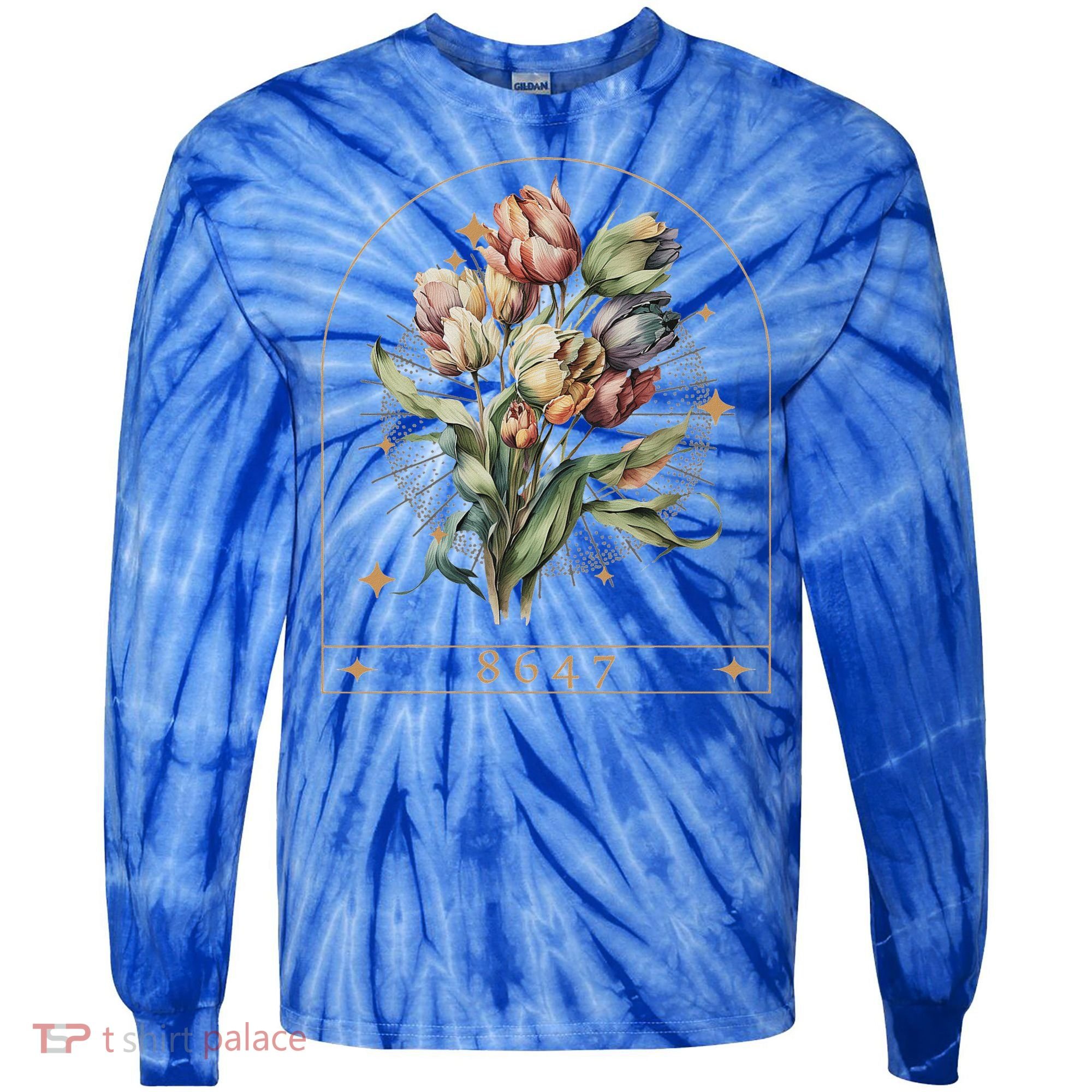 Floral Feminist 8647 Anti Trump Human Right Tie-Dye Long Sleeve Shirt