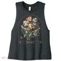 Floral Feminist 8647 Anti Trump Human Right Women's Racerback Cropped Tank thumb 0