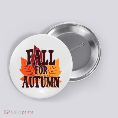 Fall For Autumn Nature Leaves Button