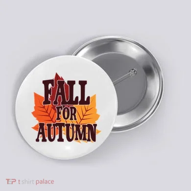 Fall For Autumn Nature Leaves Button