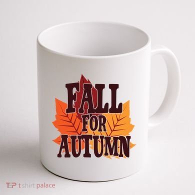 Fall For Autumn Nature Leaves Coffee Mug back